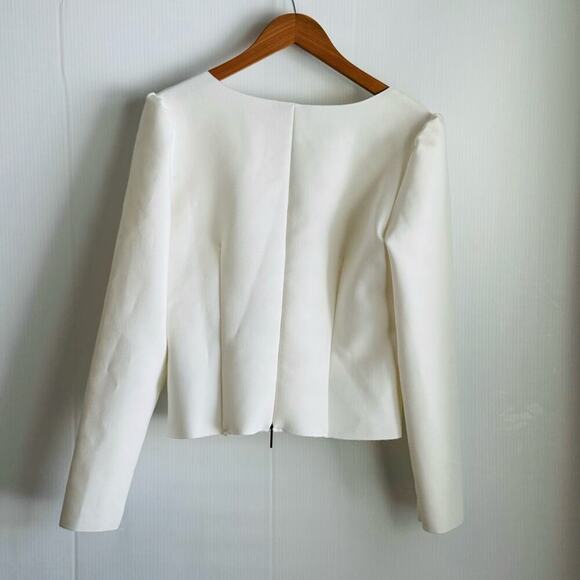 MSGM Cady Sweetheart blouse white long sleeve double crepe cady size 10 US - Picture 6 of 14